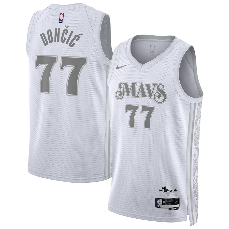 Men Dallas Mavericks #77 Luka Doncic Nike White City Edition 2024-25 Swingman Player NBA Jersey->customized nba jersey->Custom Jersey